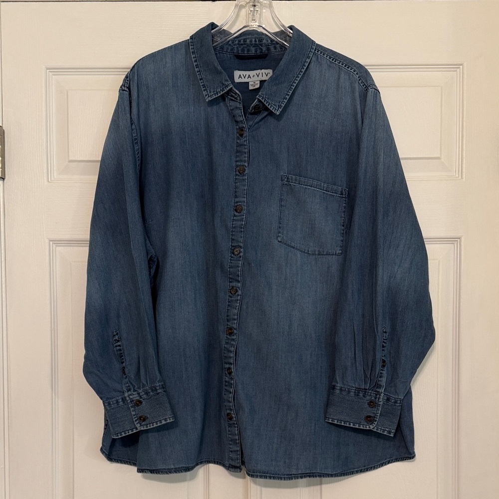 Ava & Viv Blue Denim Shirt